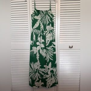 H&M Green and White Patterned Dress
